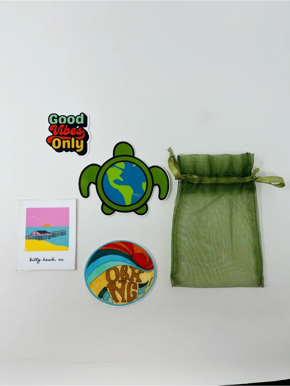 NWT OBX NC, Kitty Hawk NC, Turtle and Good Vibes only Stickers